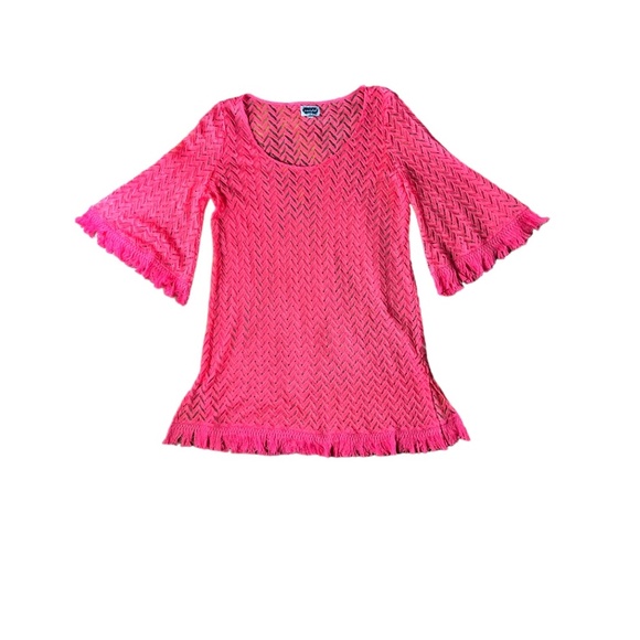 Pink Marilee Fringe-Hem Cover - Picture 3 of 3